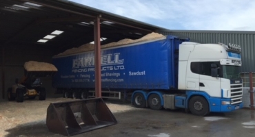 Delivery of animal shavings for bedding